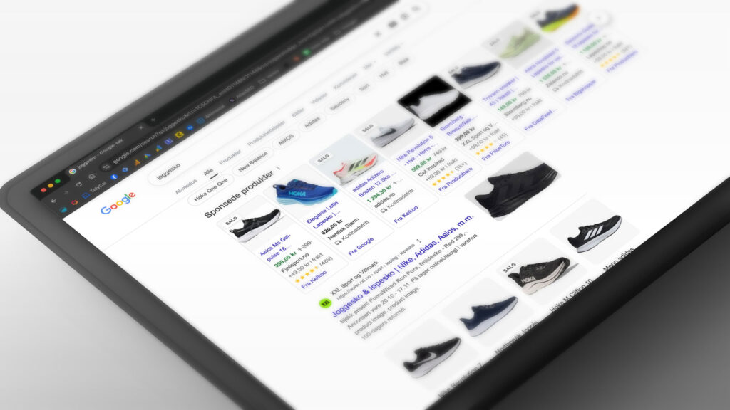 Bilde av Google shopping annonser som viser hvordan Google Automated Discounts fungerer